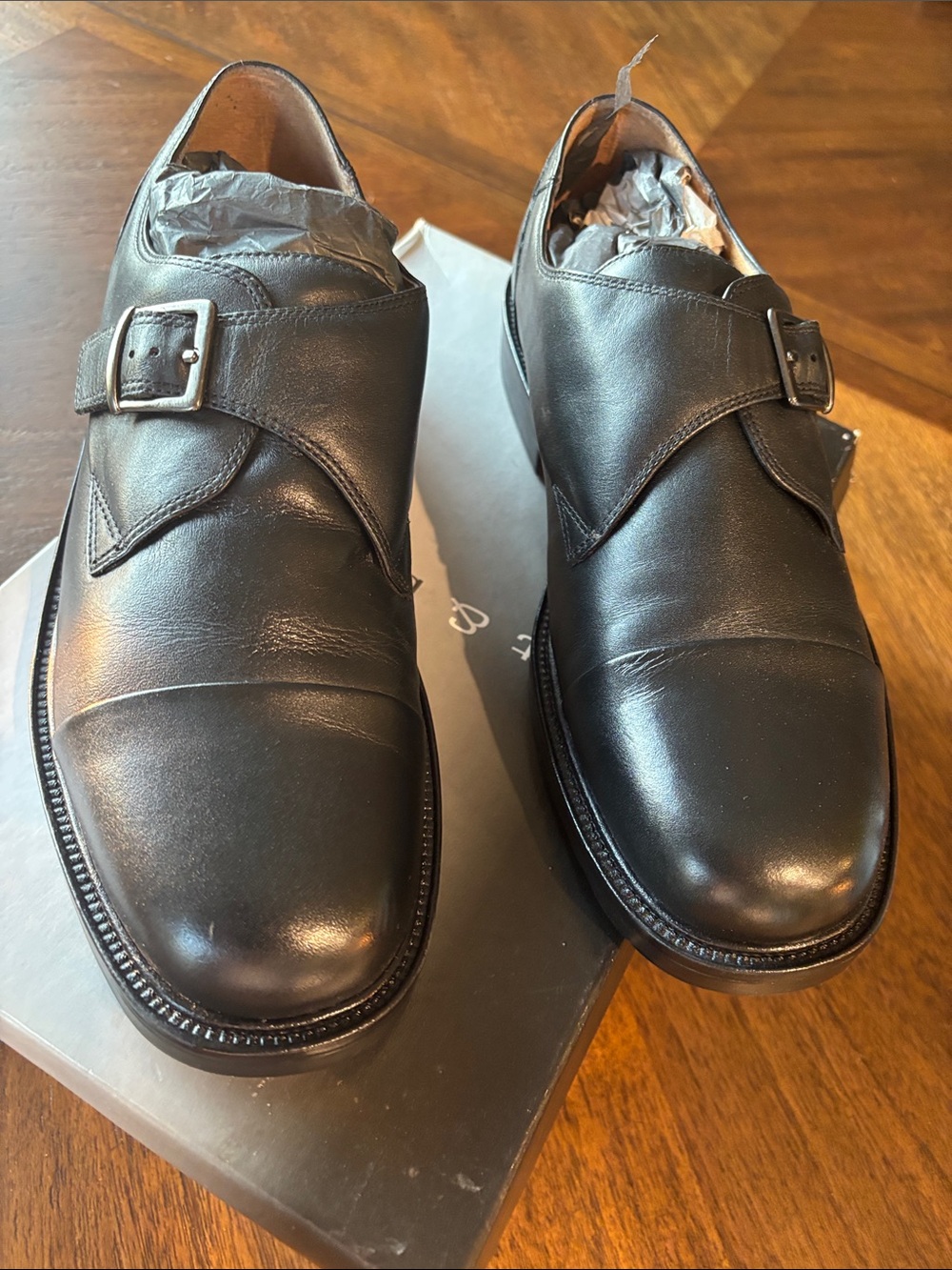 croft & barrow Black Leather Single Monk Strap Oxfords